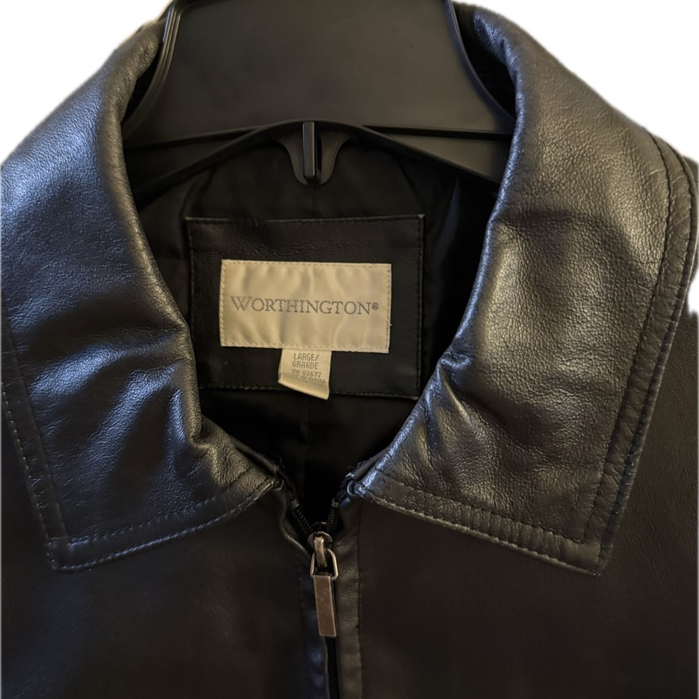 Worthington Black Leather Jacket - Picture 2 of 4